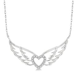 Angel Wings Heart Shape Diamond Necklace