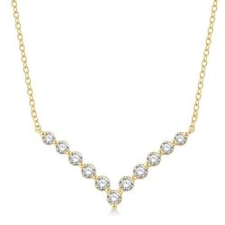 Marigold Elysian Chevron Diamond Necklace
