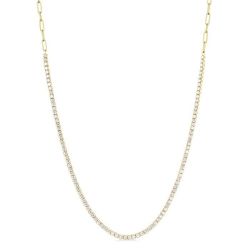 Jasper Regalia Paperclip Diamond Tennis Necklace