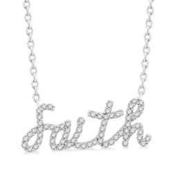 Script 'Faith' Diamond Name Necklace