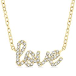 Script 'Love' Diamond Name Necklace