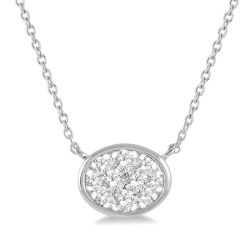 Oval Shape East-West Shine Bright Essential Diamond Necklace