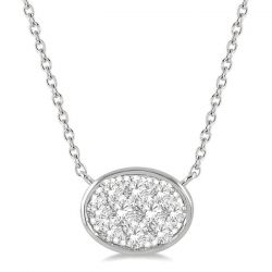 Oval Shape Shine Bright Essential Diamond Necklace