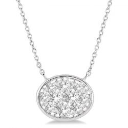 Oval Shape Shine Bright Essential Diamond Necklace
