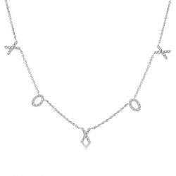X & O Diamond Station Necklace