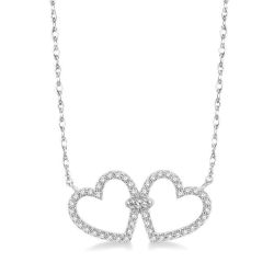 Twin Heart Shape Diamond Necklace