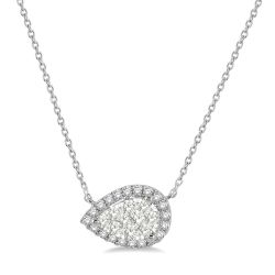 Pear Shape Round Cut Diamond Shine Bright Necklace