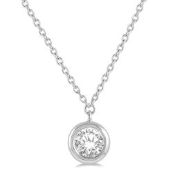 Poise Fable Round Shape Bezel Set Diamond Pendant
