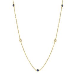 Aria Gemstone & Diamond Station Necklace