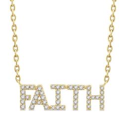 Block 'Faith' Diamond Name Necklace