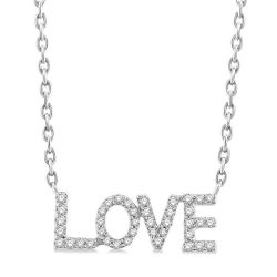 Block 'Love' Diamond Name Necklace