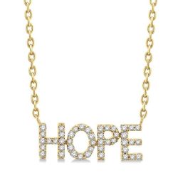 Block 'Hope' Diamond Name Necklace