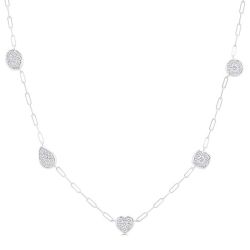 Mixed Shape Paperclip Shine Bright Diamond Station Necklace