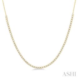 Elysian Echo Halfway Diamond Tennis Necklace
