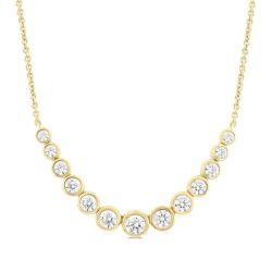 Solstice Allure Bezel Set Graduated Diamond Smile Necklace