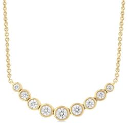 Saffron Lilith Bezel Set Graduated Diamond Smile Necklace
