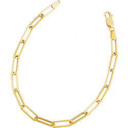 14k Yellow Gold Paperclip Chain Bracelet