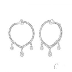 Couture Pear Drop Hoop Earrings