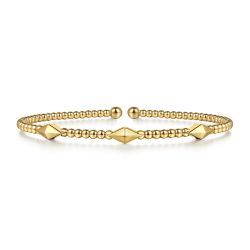 14K Yellow Gold Bujukan Pyramid Stations Bangle