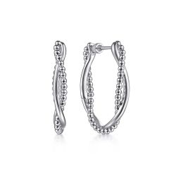 925 Sterling Silver Bujukan Intricate 30mm Hoop Earrings