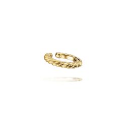 14K Yellow Gold 13mm Rope Single Cuff Earrings