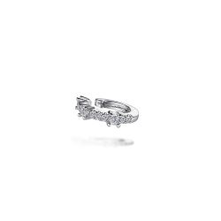 14K White Gold Diamond Single Ear Cuff