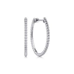 925 Sterling Silver Bujukan Oval Classic 30mm Hoop Earrings