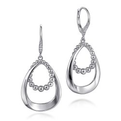 IonMirVer Sterling Silver Diamond Modern Earrings