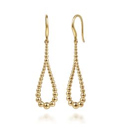 14K Yellow Gold Bujukan Teardrop Earrings