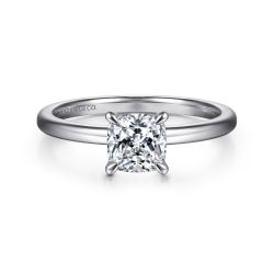 Ali - 14K White Gold Cushion Semi-Mount Ring