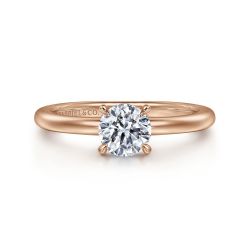 Ali - 14K Rose Gold Round Semi-Mount Ring