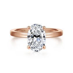 Paula - 14K Rose Gold Oval Diamond Semi-Mount Ring