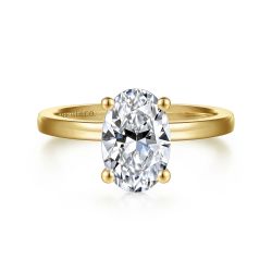 Paula - 14K Yellow Gold Oval Semi-Mount Ring