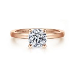 Paula - 14K Rose Gold Round Semi-Mount Ring
