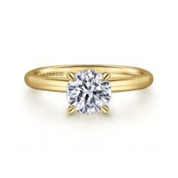 Lark - 14K Yellow Gold Round Semi-Mount Ring