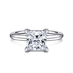 Lark - 14K White Gold Princess Cut Solitaire Semi-Mount Ring
