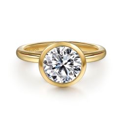 Zeus Regalia 14K Yellow Gold Diamond Bezel Ring