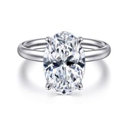 Unite - 14K White Gold Oval Solitaire Semi-Mount Ring