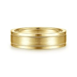 Noah - 14K Yellow Gold 6mm - Men's Wedding Band in Satin Finish