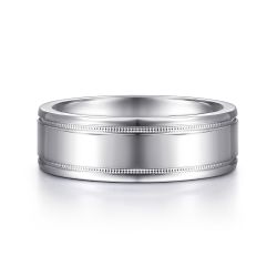Fred - 14K White Gold 7mm - High Polished Men's Wedding Band