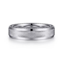 Felix - 14K White Gold 6mm - Men's Wedding Band in Satin Finish