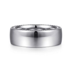 Kai - 14K White Gold 8mm - Men's Wedding Band in High Polished Finish