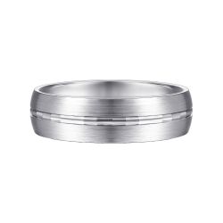 Owen - 14K White Gold 6mm - Men's Wedding Band in Satin Finish