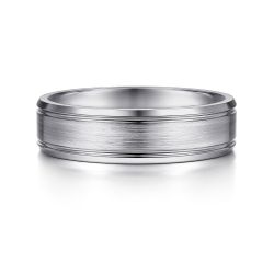 Charles - 14K White Gold 6mm - Men's Wedding Band in Satin Finish