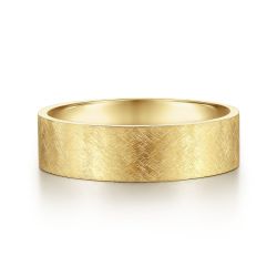Ian - 14K Yellow Gold 6mm - Men's Wedding Band in Brushed Finish