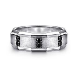 Nico - 14K White Gold Diamond and Black Diamond Mens Ring