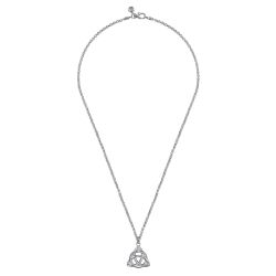 22 Inch 925 Sterling Silver Celtic Knot Pendant Necklace