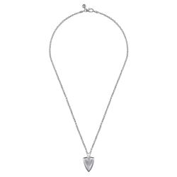 22 Inch 925 Sterling Silver Wheat Arrowhead Pendant Necklace