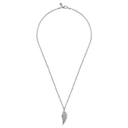 22 Inch 925 Sterling Silver Wing Pendant Necklace
