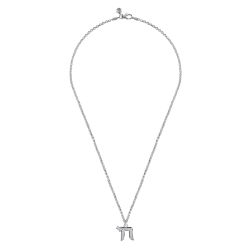22 Inch 925 Sterling Silver Chai Pendant Necklace